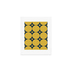 Futura Mid-century Modern Minimalist Abstract Pattern in Mustard Yellow and Navy Blue Art Print Gallery Image 1