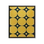 Futura Mid-century Modern Minimalist Abstract Pattern in Mustard Yellow and Navy Blue Framed Canvas Print Gallery Image 8