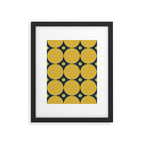 Futura Mid-century Modern Minimalist Abstract Pattern in Mustard Yellow and Navy Blue Framed Art Print Gallery Image 6