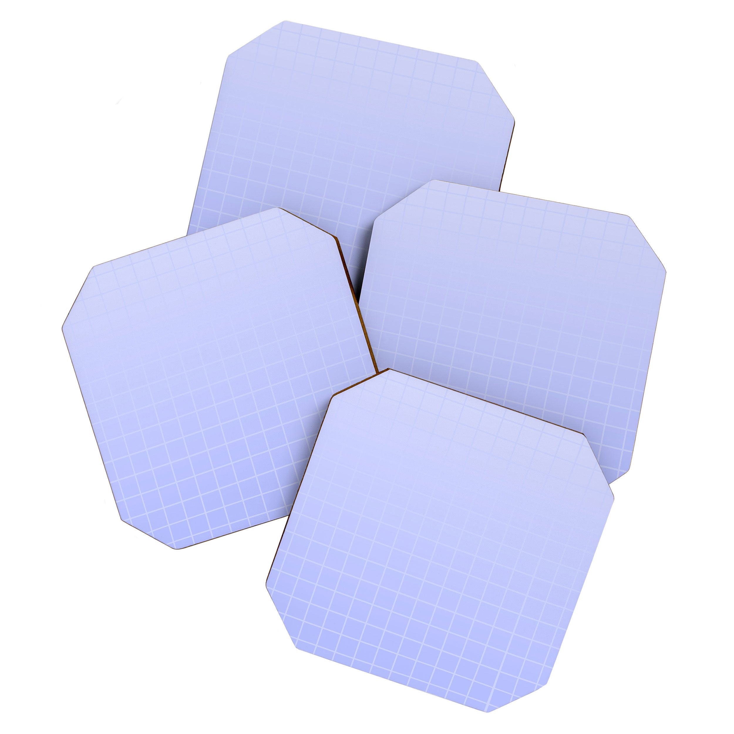 Future Grid Dreamy Ombre Minimal Pattern in Soothing Lavender Pastel Coaster Gallery Image 1