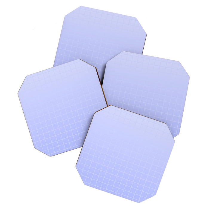 Future Grid Dreamy Ombre Minimal Pattern in Soothing Lavender Pastel Coaster Gallery Image 1