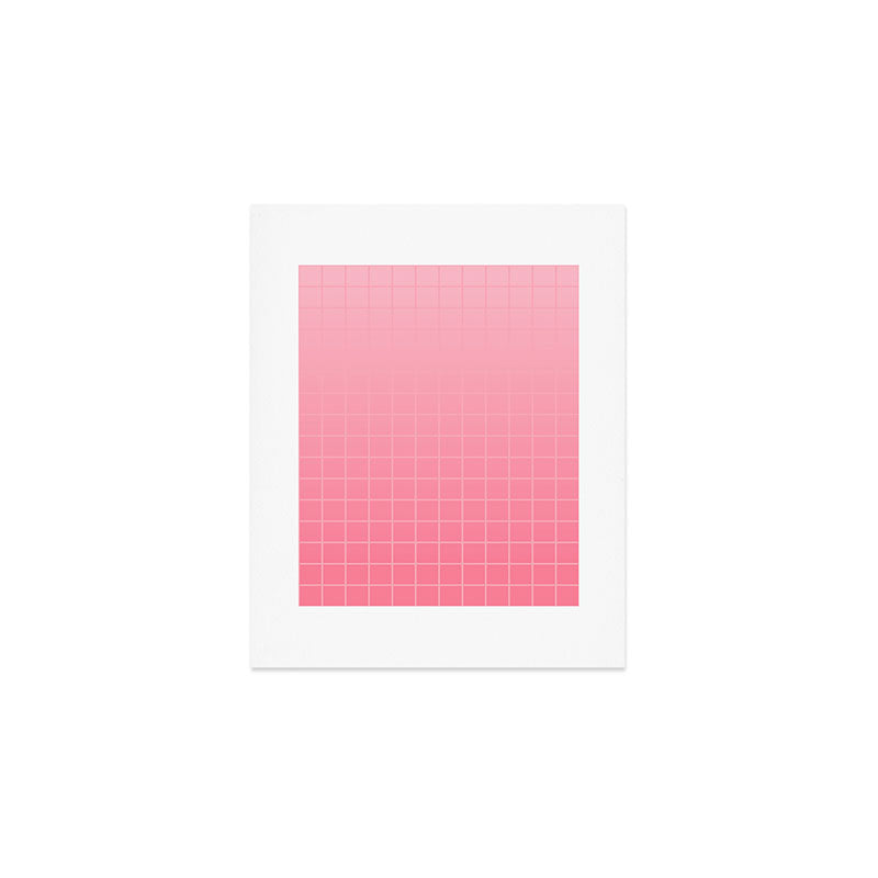 Future Grid Dreamy Pastel Pink Ombre Art Print Gallery Image 1