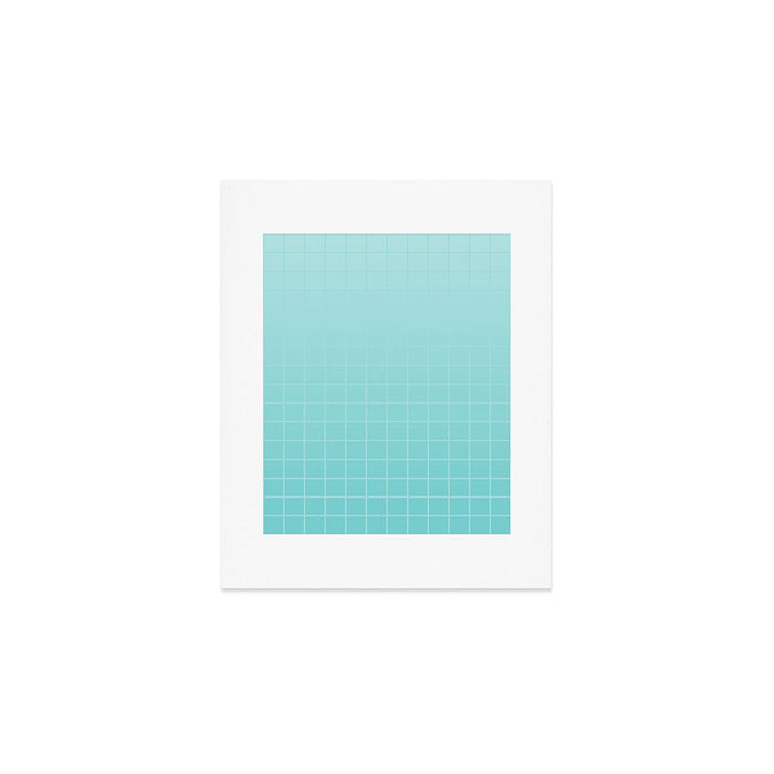 Future Grid Pattern in Aqua Teal Art Print Gallery Image 1