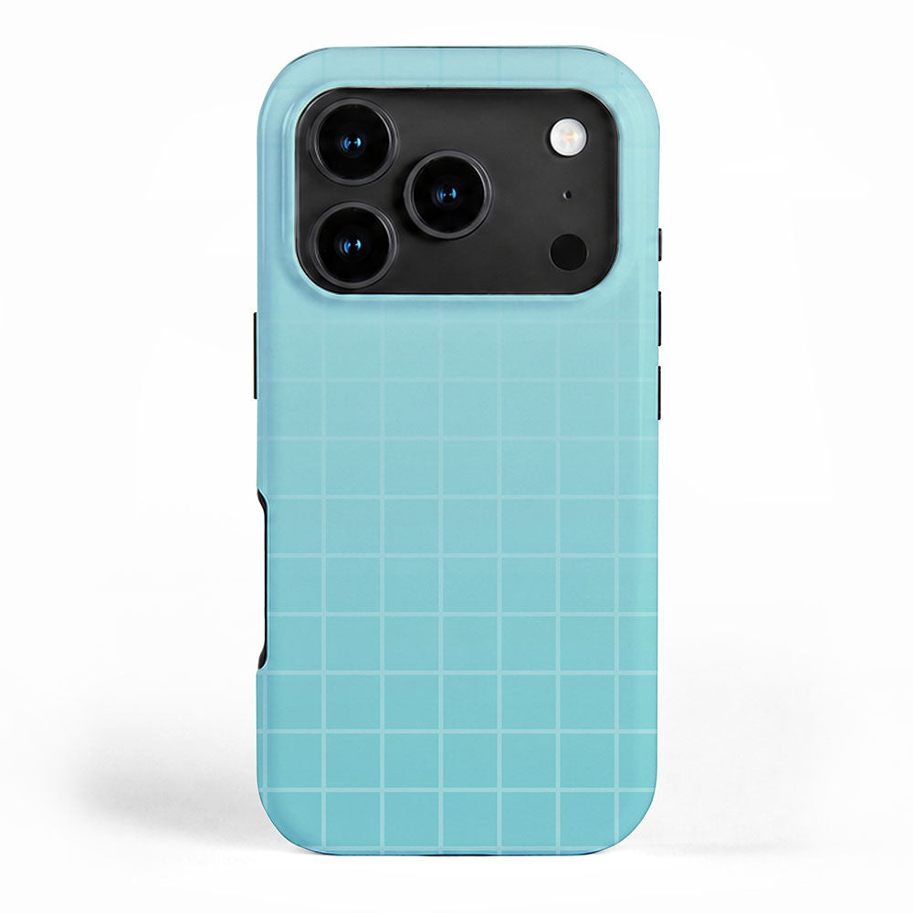 Future Grid Pattern in Aqua Teal iPhone Case Gallery Image 1