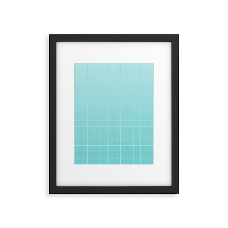 Future Grid Pattern in Aqua Teal Framed Art Print Gallery Image 6
