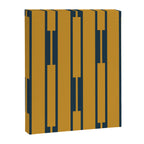 Geo Chain Dark Mustard and Navy Blue Geometric Block Stripes Vertical Pattern Canvas Print Gallery Image 8