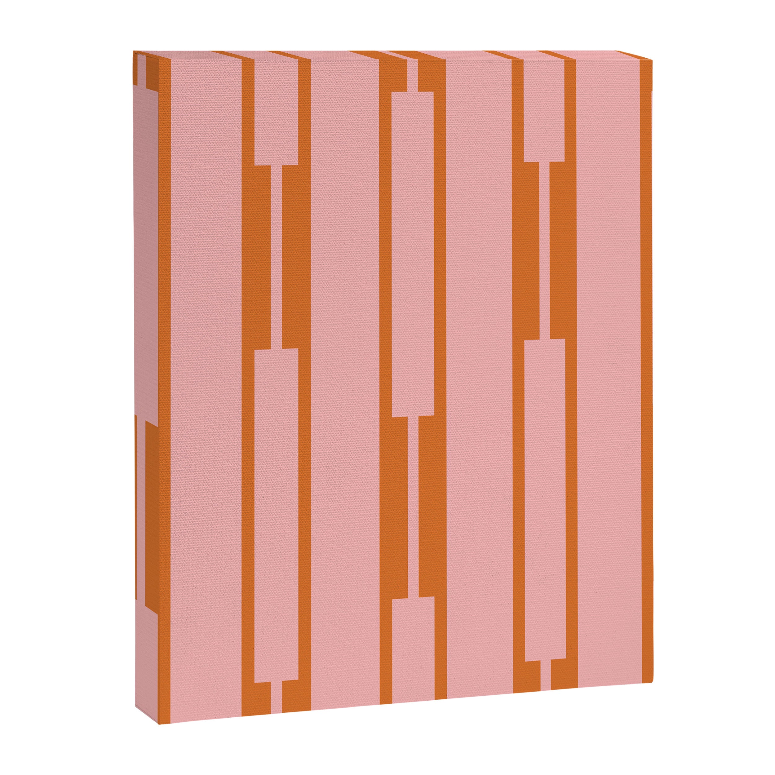 Geo Chain Pink and Orange Geometric Block Stripes Vertical Pattern Canvas Print Gallery Image 8