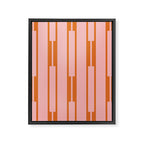 Geo Chain Pink and Orange Geometric Block Stripes Vertical Pattern Framed Canvas Print Gallery Image 8
