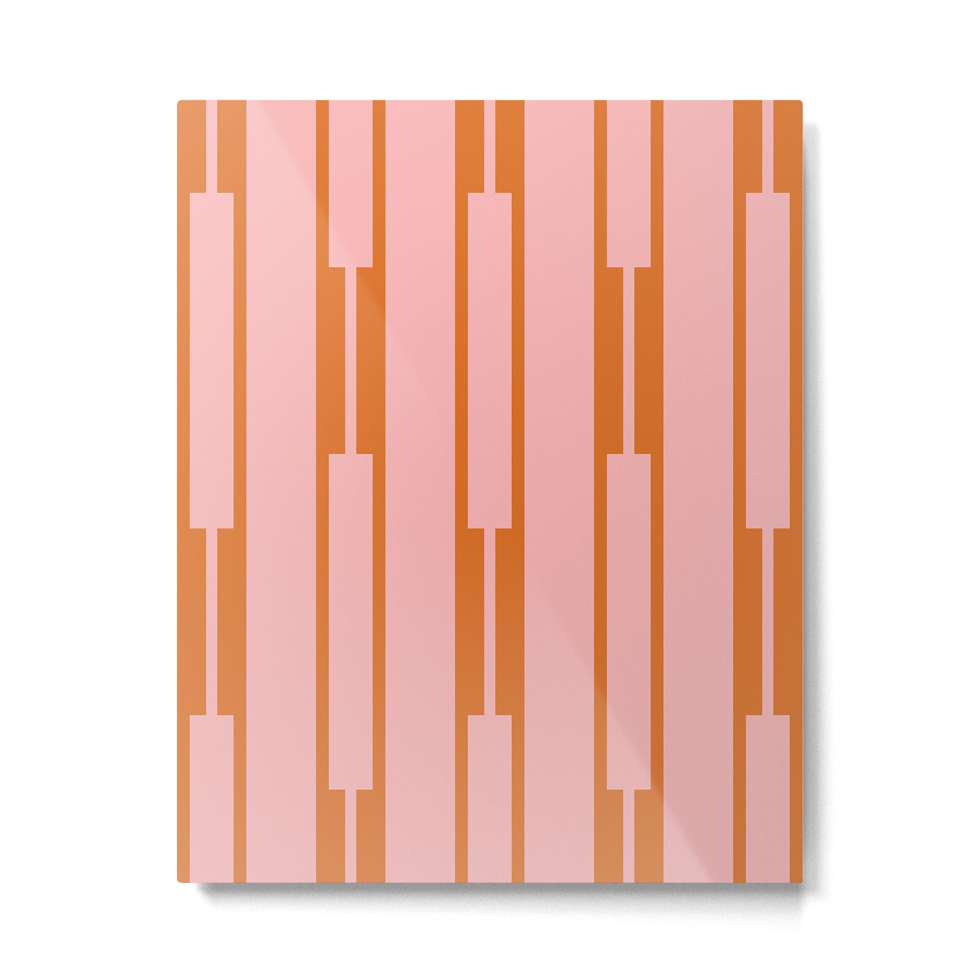 Geo Chain Pink and Orange Geometric Block Stripes Vertical Pattern Metal Print Gallery Image 6