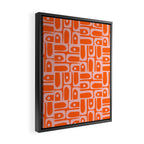 Geometric Abstract Piquet Multi Pattern in Contemporary Orange and Pink Framed Canvas Print Gallery Image 2