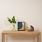 Geometric Abstraction 3 in Mustard, Navy, Gray, and White Framed Canvas Print Gallery Image 4