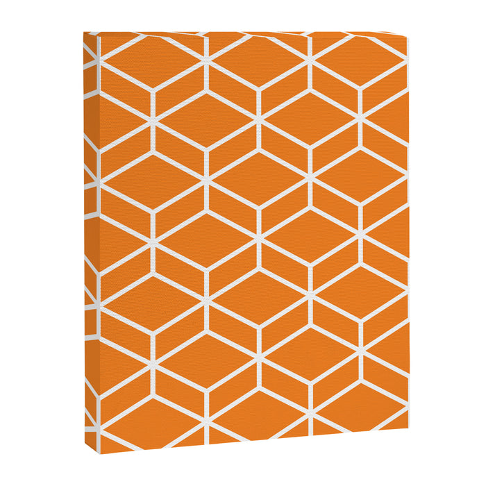 Geometric Honeycomb Pattern in White and Orange Canvas Print Gallery Image 1