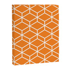 Geometric Honeycomb Pattern in White and Orange Canvas Print Gallery Image 8