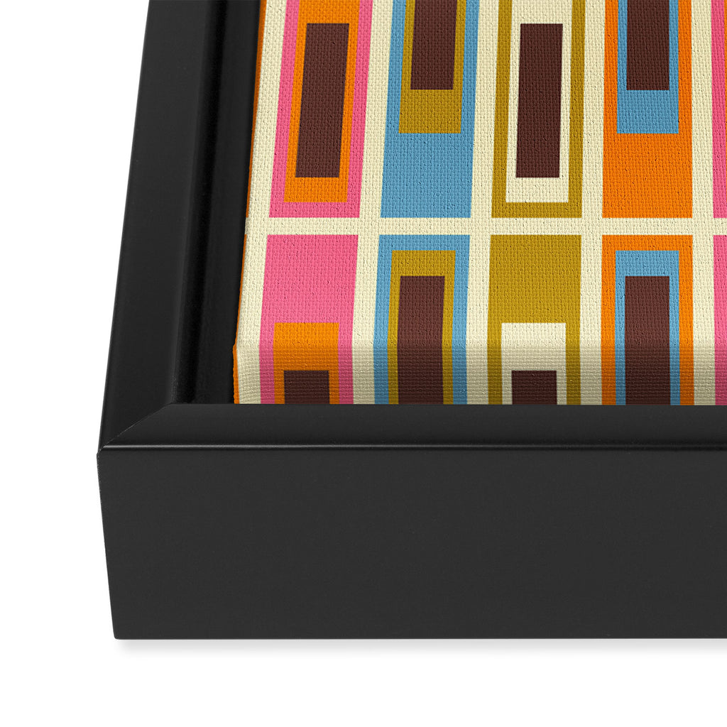 Geometric Mid Century Modern Eclectic Lexington Ave Pattern Framed Canvas Print Gallery Image 3