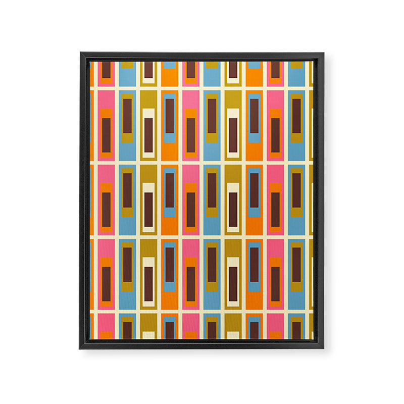 Geometric Mid Century Modern Eclectic Lexington Ave Pattern Framed Canvas Print Gallery Image 8