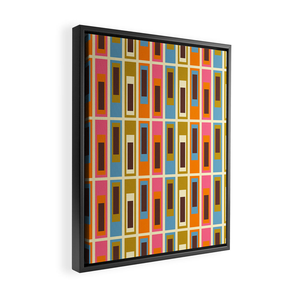 Geometric Mid Century Modern Eclectic Lexington Ave Pattern Framed Canvas Print Gallery Image 2