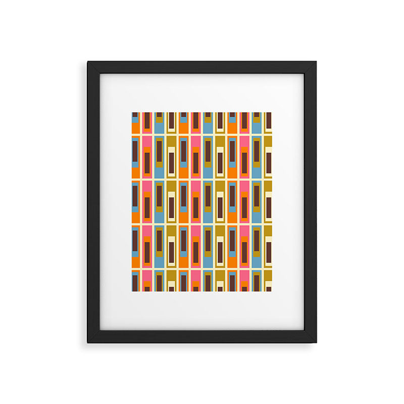 Geometric Mid Century Modern Eclectic Lexington Ave Pattern Framed Art Print Gallery Image 6