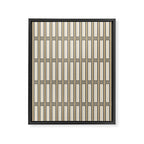 Geometric Minimal Geo Box Neutral Striped Pattern in Gray Cream Ochre Framed Canvas Print Gallery Image 6