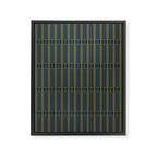 Geometric Minimalist Geo Box Striped Pattern in Navy Blue Mustard Gray Framed Canvas Print Gallery Image 6