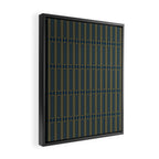 Geometric Minimalist Geo Box Striped Pattern in Navy Blue Mustard Gray Framed Canvas Print Gallery Image 2