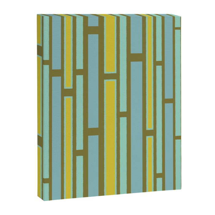 Geometric Portal 1 in Chartreuse Olive Blue Canvas Print Gallery Image 1