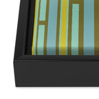 Geometric Portal 1 in Chartreuse Olive Blue Framed Canvas Print Gallery Image 3