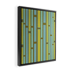 Geometric Portal 1 in Chartreuse Olive Blue Framed Canvas Print Gallery Image 2