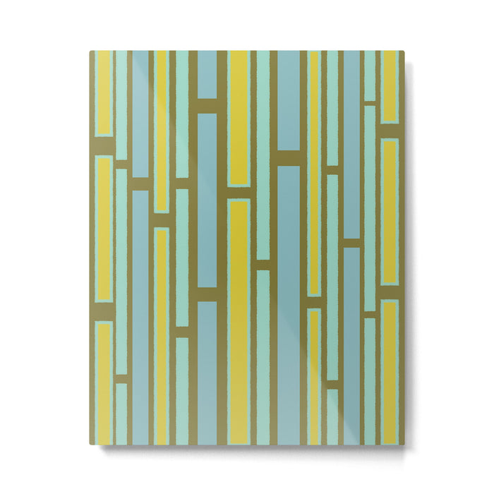 Geometric Portal 1 in Chartreuse Olive Blue Metal Print Gallery Image 1
