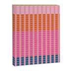 Geometric Stacked Stripes Vertical Multicolor Pattern in Pink Orange Blue Canvas Print Gallery Image 8