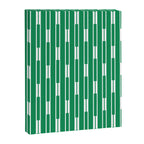 Geometric Striped Geo Chain Vertical Pattern in Kelly Green and White Canvas Print Gallery Image 8
