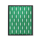 Geometric Striped Geo Chain Vertical Pattern in Kelly Green and White Framed Canvas Print Gallery Image 8