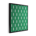 Geometric Striped Geo Chain Vertical Pattern in Kelly Green and White Framed Canvas Print Gallery Image 2