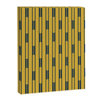 Geometric Striped Geo Chain Vertical Pattern in Light Mustard Yellow and Navy Blue Canvas Print Gallery Image 8