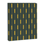 Geometric Striped Geo Chain Vertical Pattern in Navy Blue and Light Mustard Canvas Print Gallery Image 8