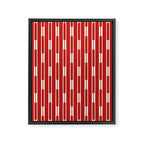 Geometric Striped Geo Chain Vertical Pattern in Red and Cream Framed Canvas Print Gallery Image 8