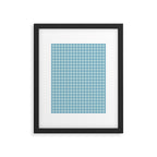 Gingham Check Country Cottage Pattern in Light Blue Tones Framed Art Print Gallery Image 5