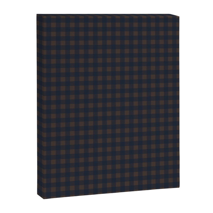 Gingham Check Dark Plaid Pattern in Navy Blue and Brown Canvas Print Gallery Image 1