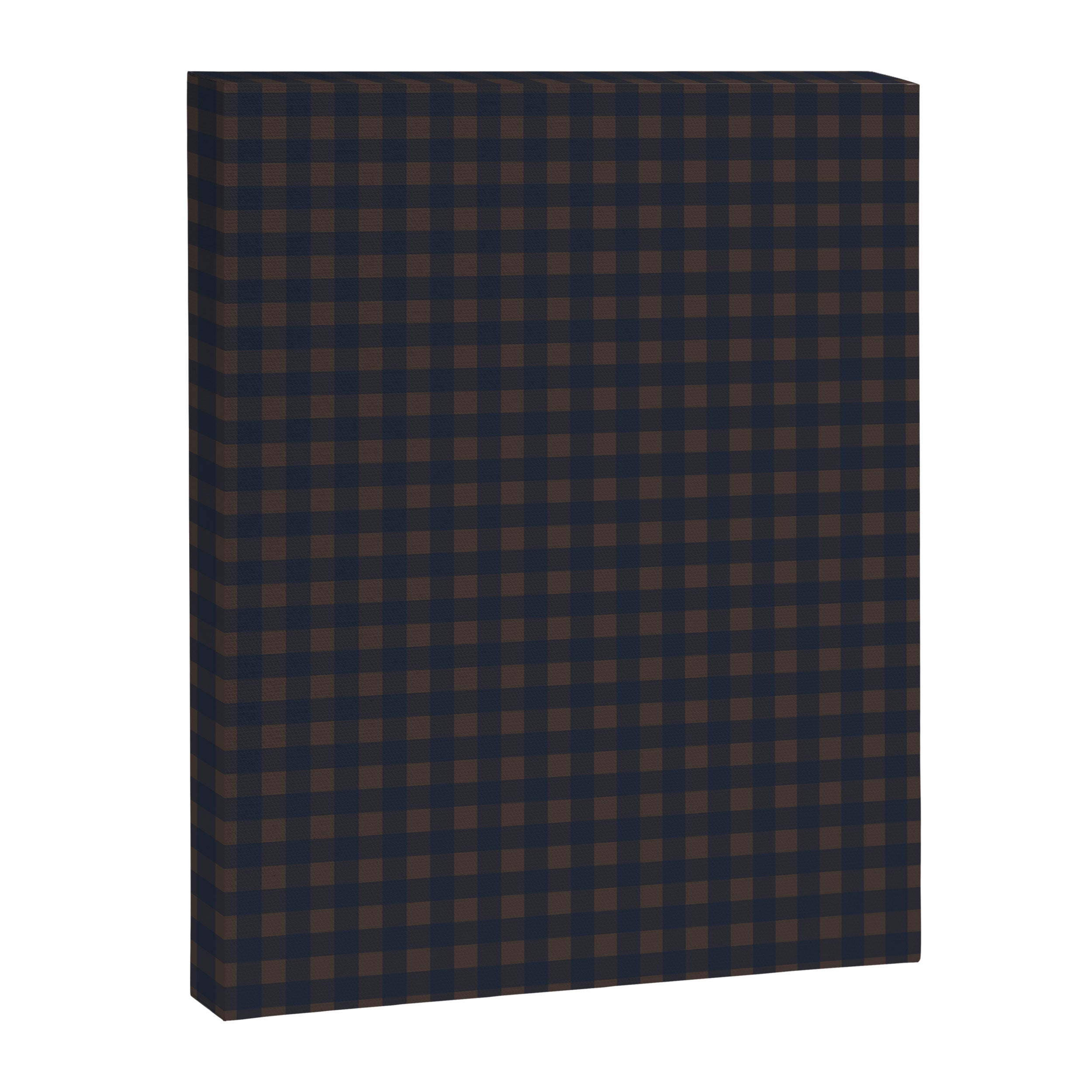 Gingham Check Dark Plaid Pattern in Navy Blue and Brown Canvas Print Gallery Image 6
