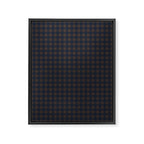 Gingham Check Dark Plaid Pattern in Navy Blue and Brown Framed Canvas Print Gallery Image 6