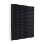 Gingham Check Dark Plaid Pattern in Navy Blue and Brown Framed Canvas Print Gallery Image 2