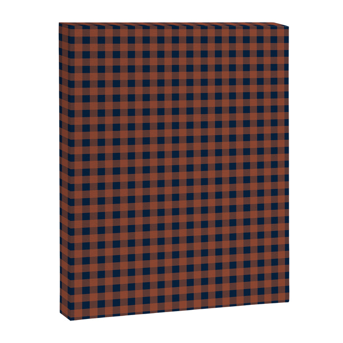 Gingham Check Dark Plaid Pattern in Navy Blue and Burnt Orange Canvas Print Gallery Image 1