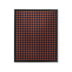 Gingham Check Dark Plaid Pattern in Navy Blue and Burnt Orange Framed Canvas Print Gallery Image 6