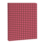 Gingham Check Eclectic Plaid Pattern in Brown and Pink Canvas Print Gallery Image 6