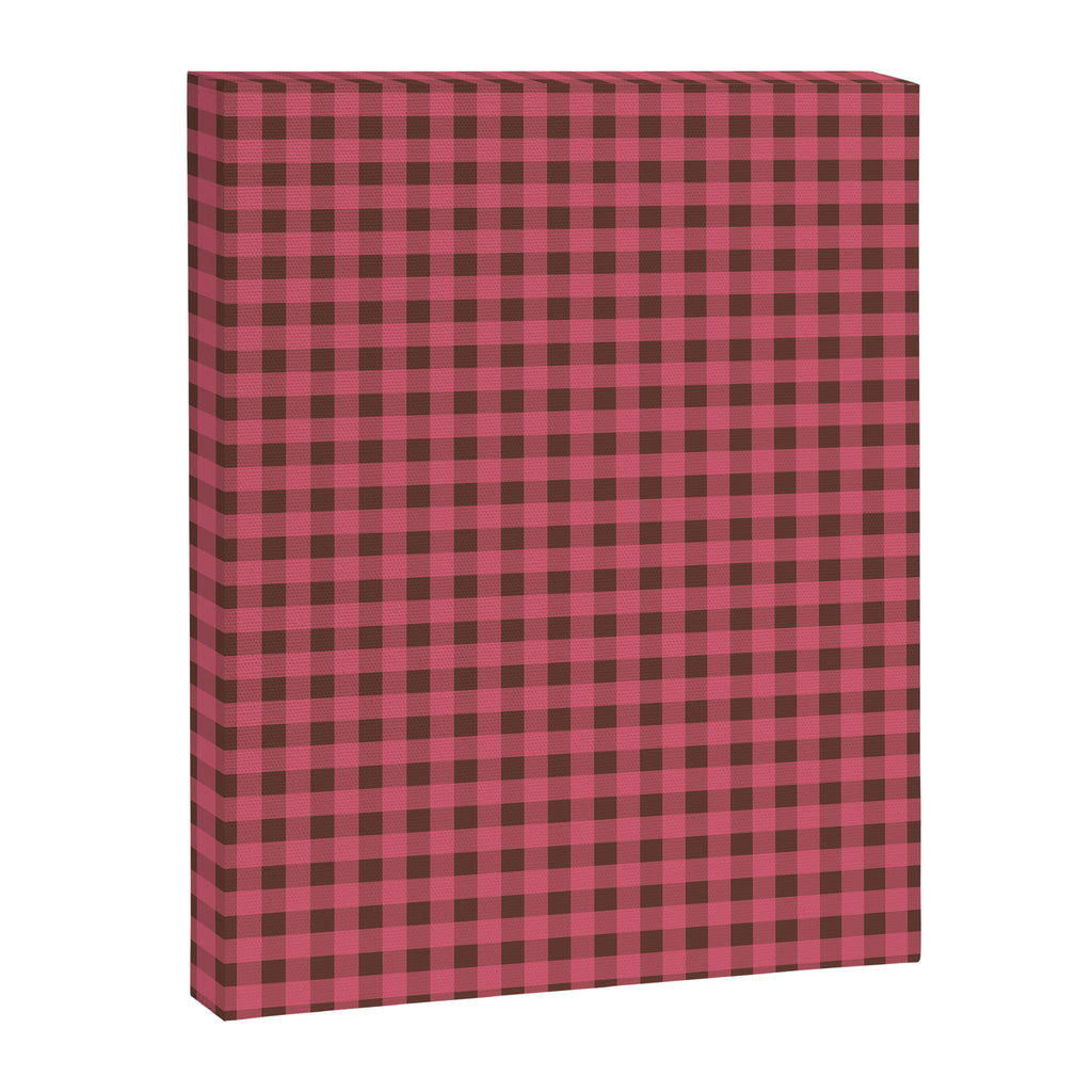 Gingham Check Eclectic Plaid Pattern in Pink and Brown Canvas Print Gallery Image 6