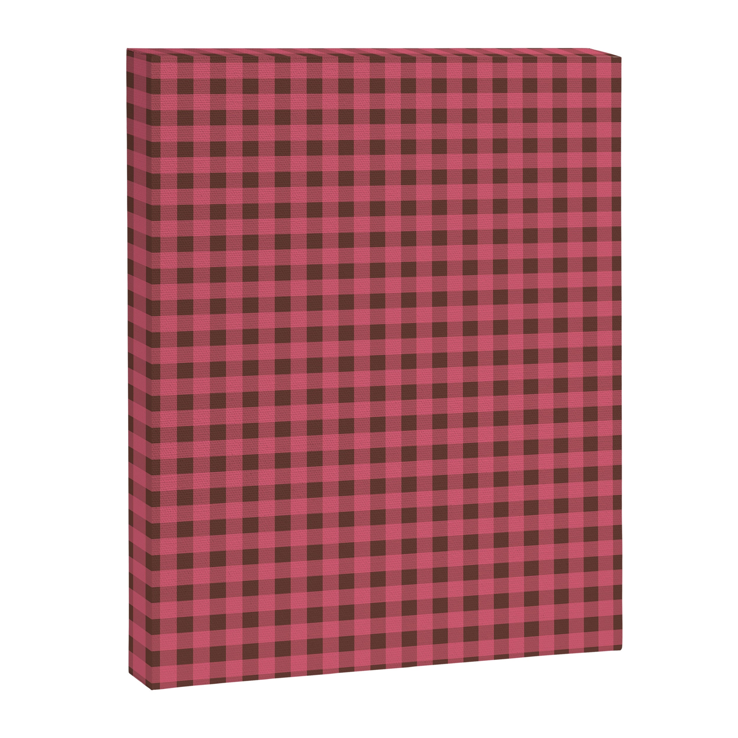 Gingham Check Eclectic Plaid Pattern in Pink and Brown Canvas Print Gallery Image 6