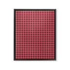 Gingham Check Eclectic Plaid Pattern in Pink and Brown Framed Canvas Print Gallery Image 6