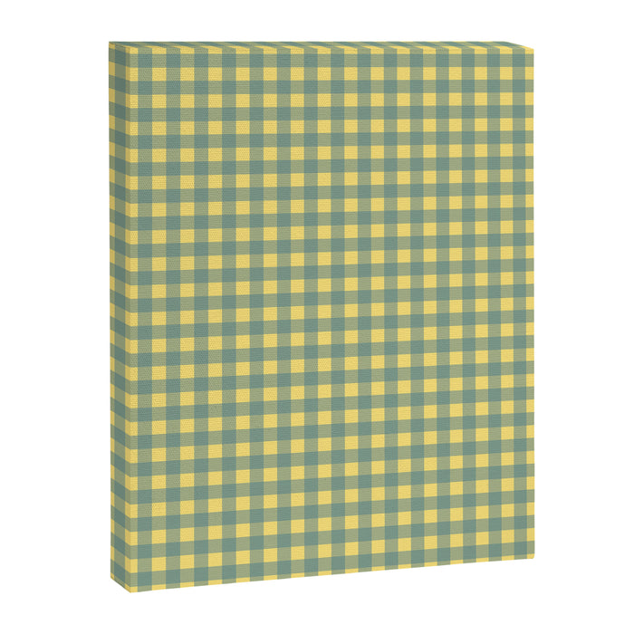 Gingham Check Pattern in Air Force Blue and Butter Yellow Canvas Print Gallery Image 1