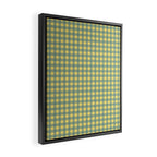 Gingham Check Pattern in Air Force Blue and Butter Yellow Framed Canvas Print Gallery Image 2