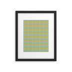 Gingham Check Pattern in Air Force Blue and Butter Yellow Framed Art Print Gallery Image 5