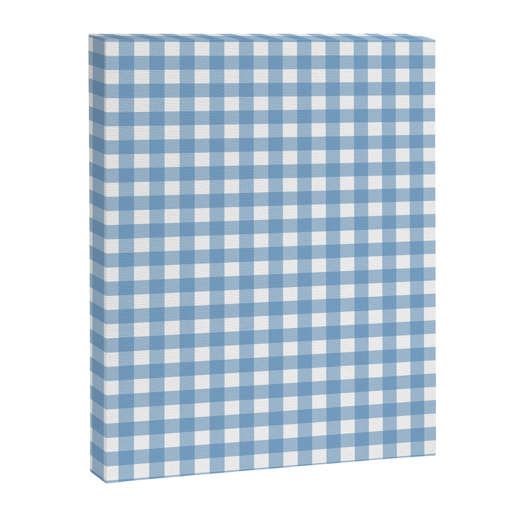 Gingham Check Pattern in Baby Blue and White Canvas Print Gallery Image 8